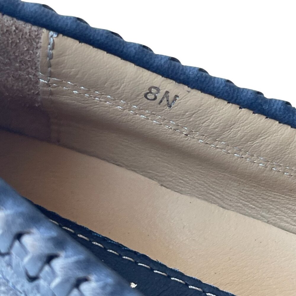 Van Eli Blue Leather Loafers Flats - 8N - Picture 2 of 7